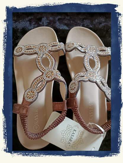 Bronze Bling Summer Sandals