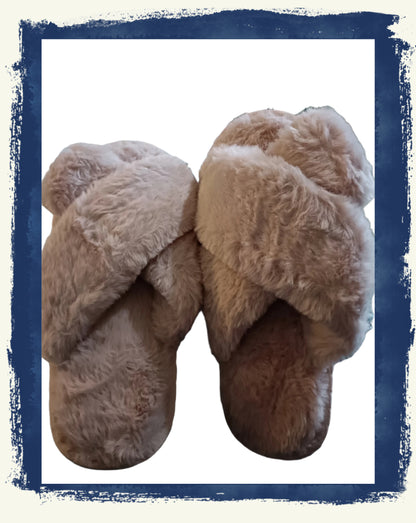 Pink Fluffy Faux Fur Slippers