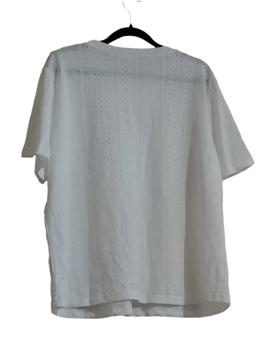 Cream Eyelet Embroidery T Shirt