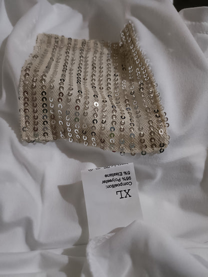 Petal Sleeve T Shirt with Sequin Front Pocket