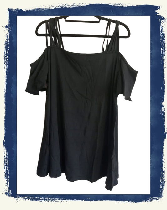 Black Cold Shoulder T Shirt