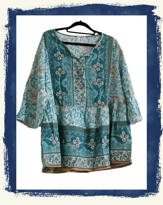 Green Floral Tunic