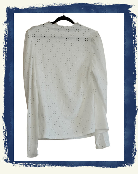 Eyelet Embroidery Long Sleeve T-Shirt