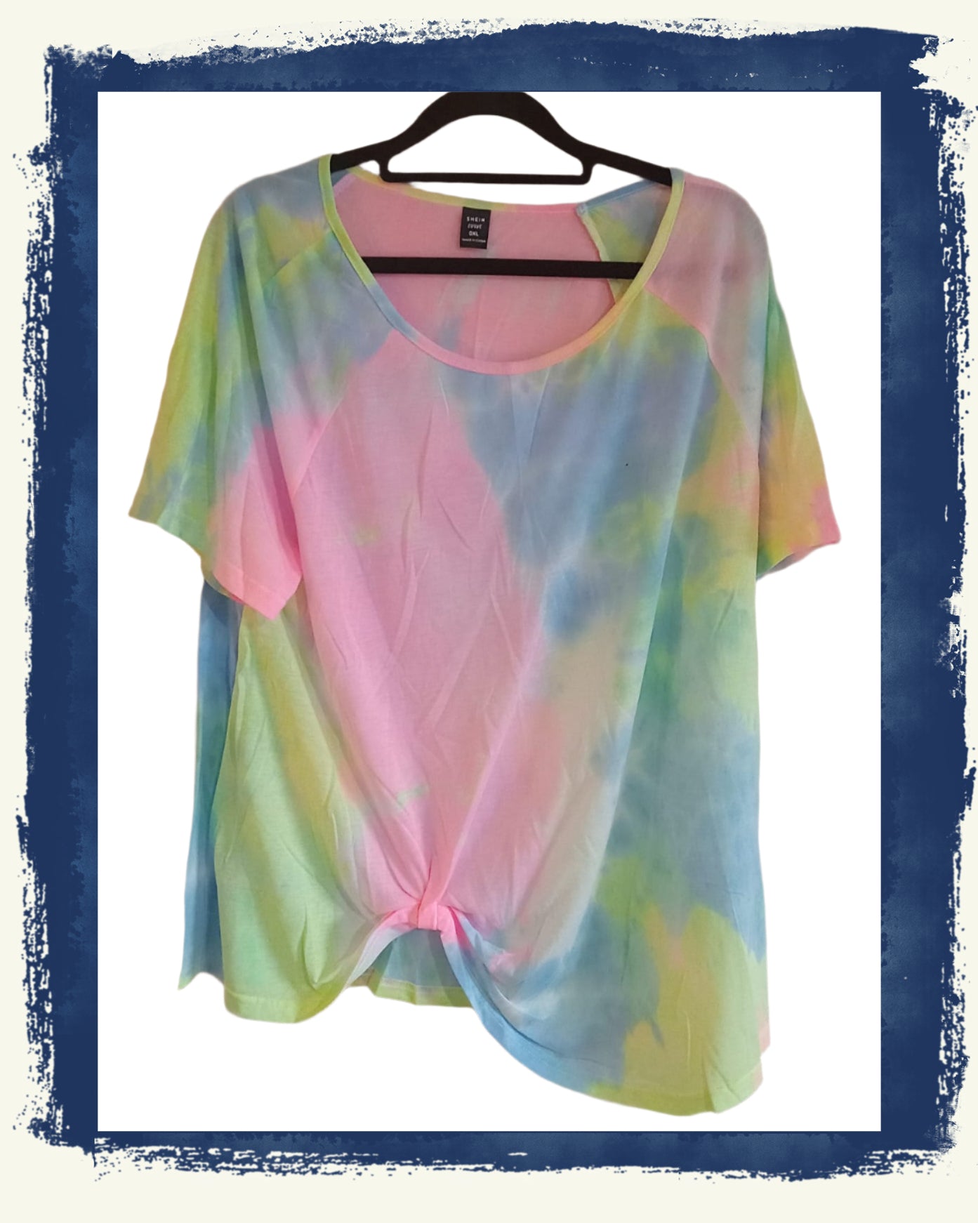 Pastel Tie Dye T-Shirt with Front Knot Detail
