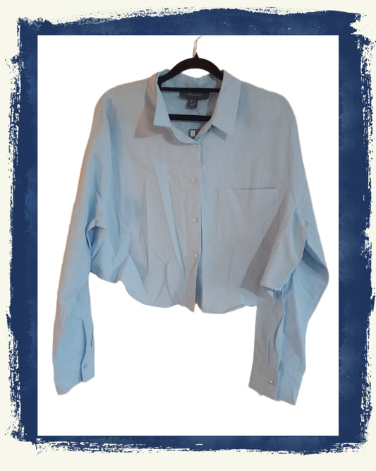 Light Blue Crop Shirt