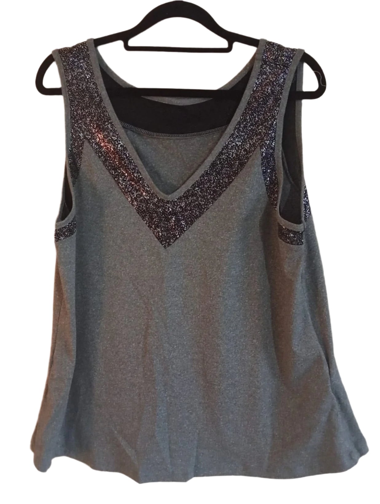 Sleeveless Top with Sparkle Trim