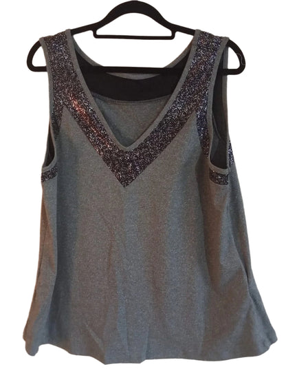 Sleeveless Top with Sparkle Trim