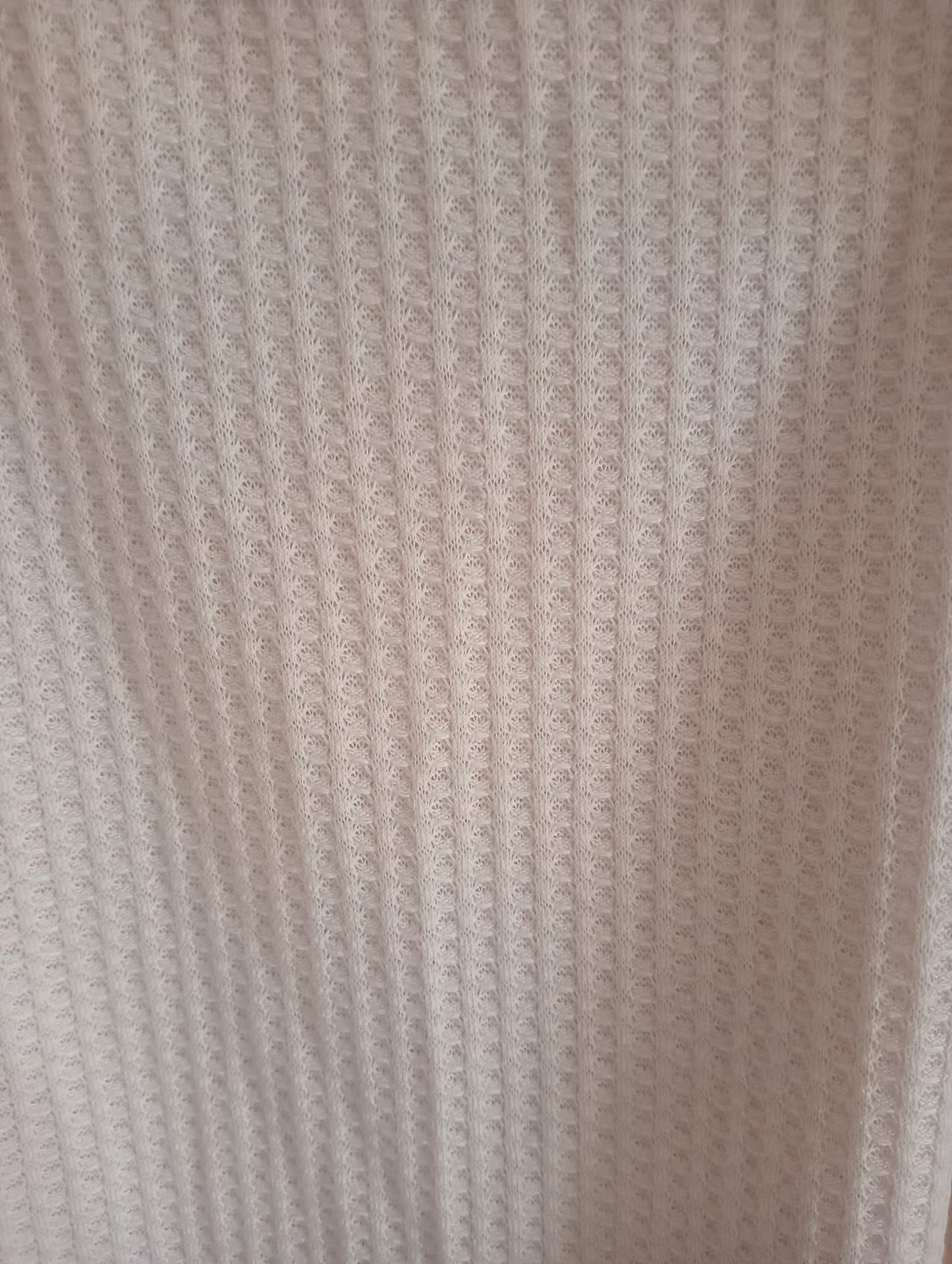 Cream Waffle Twist Front Short Sleeve Top