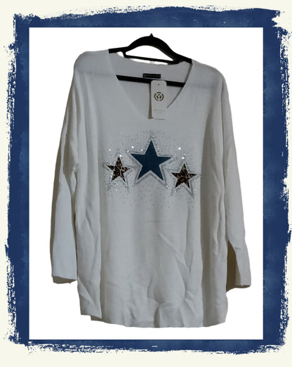 Long Sleeve Lightweight Jumper with Star Detail