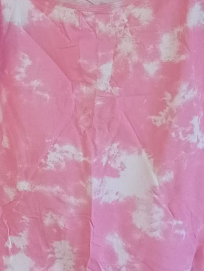 Pink and  White Vest Top
