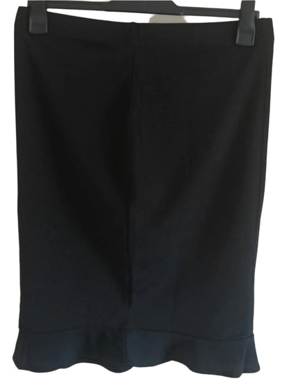 Black Skirt with Frill Hem