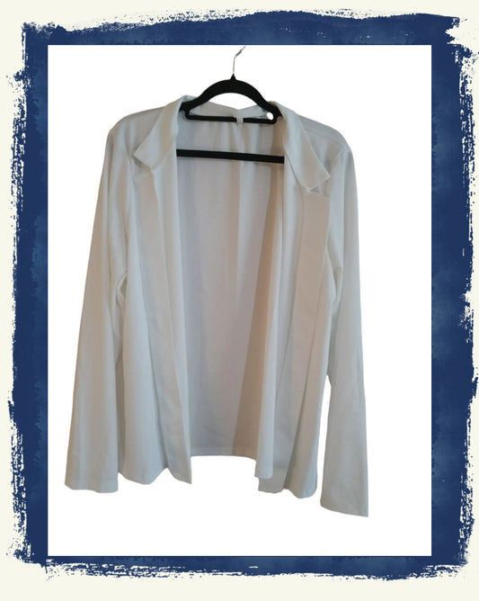 Cream Open Front Jacket