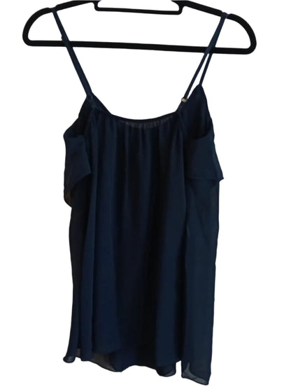 Navy Strappy Layered Top with Bling Neck Detail