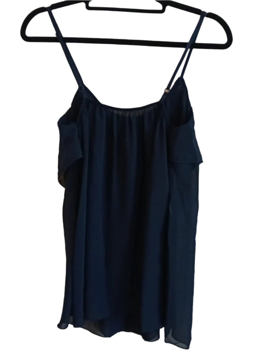 Navy Strappy Layered Top with Bling Neck Detail