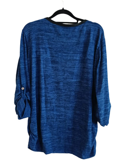 Blue Top  with Sparkly Owl Motif and Zip Detail