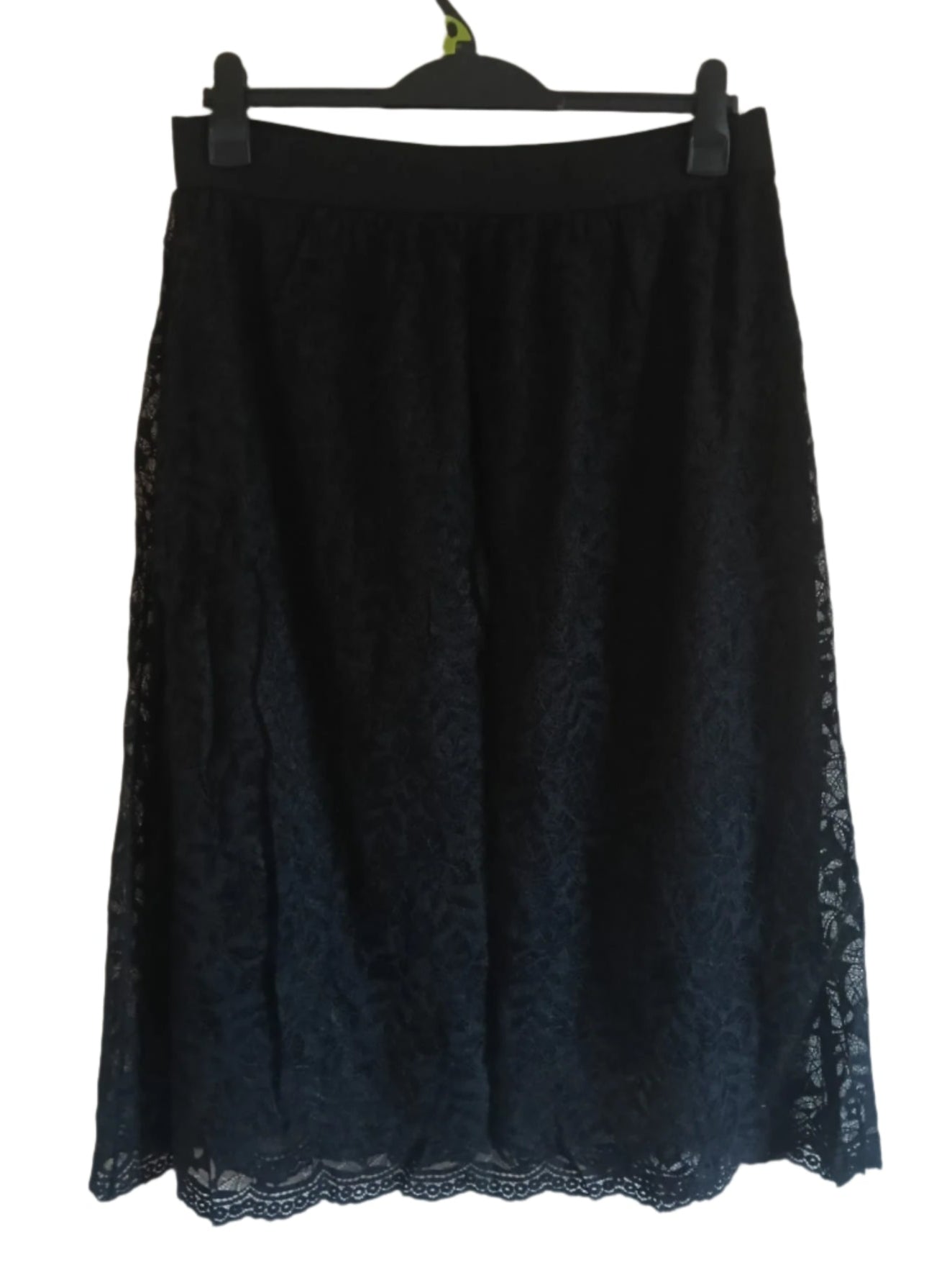 Black Lace Skirt with Button Detail